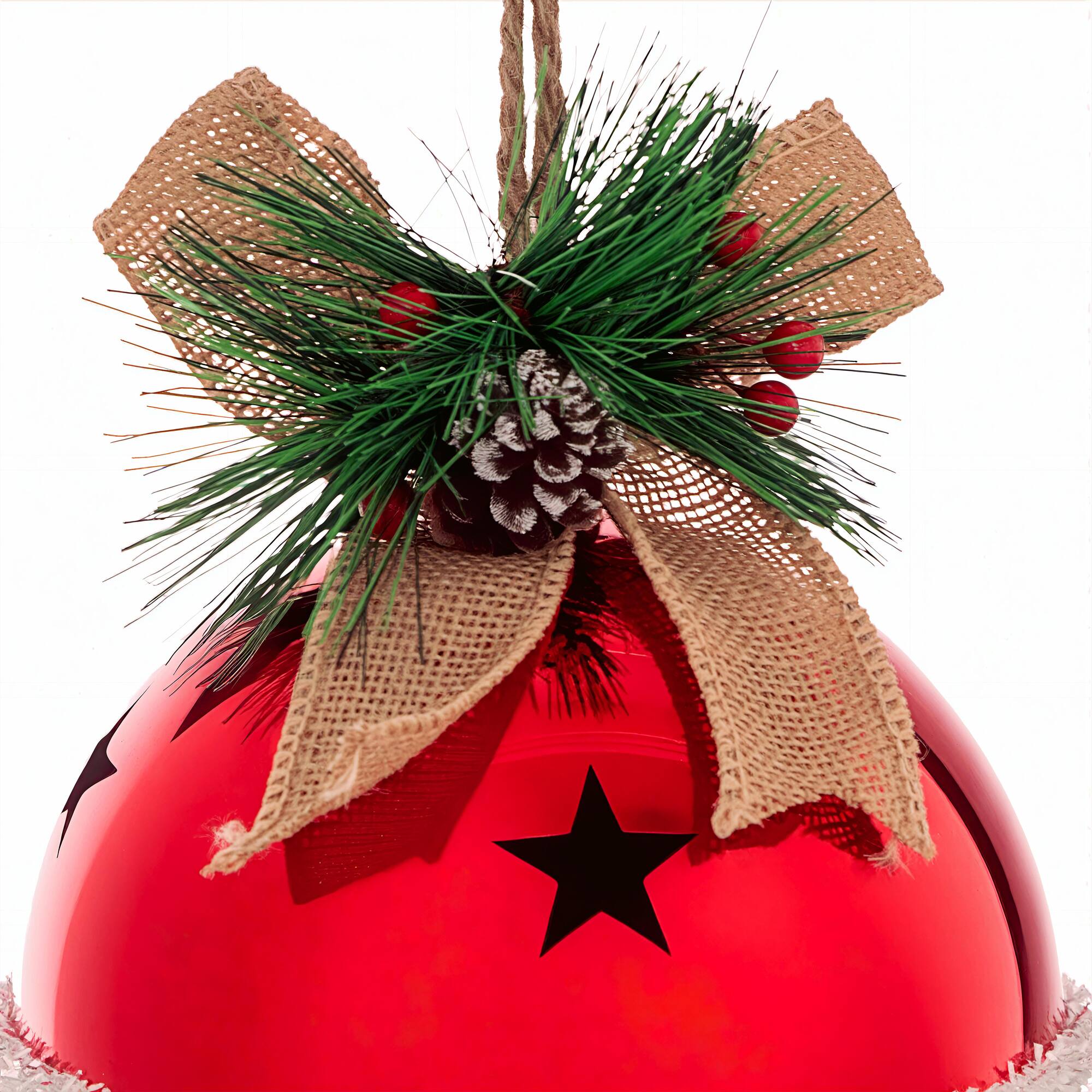 7.5" Jumbo Red Bell with Pinecone & Berries by Ashland®